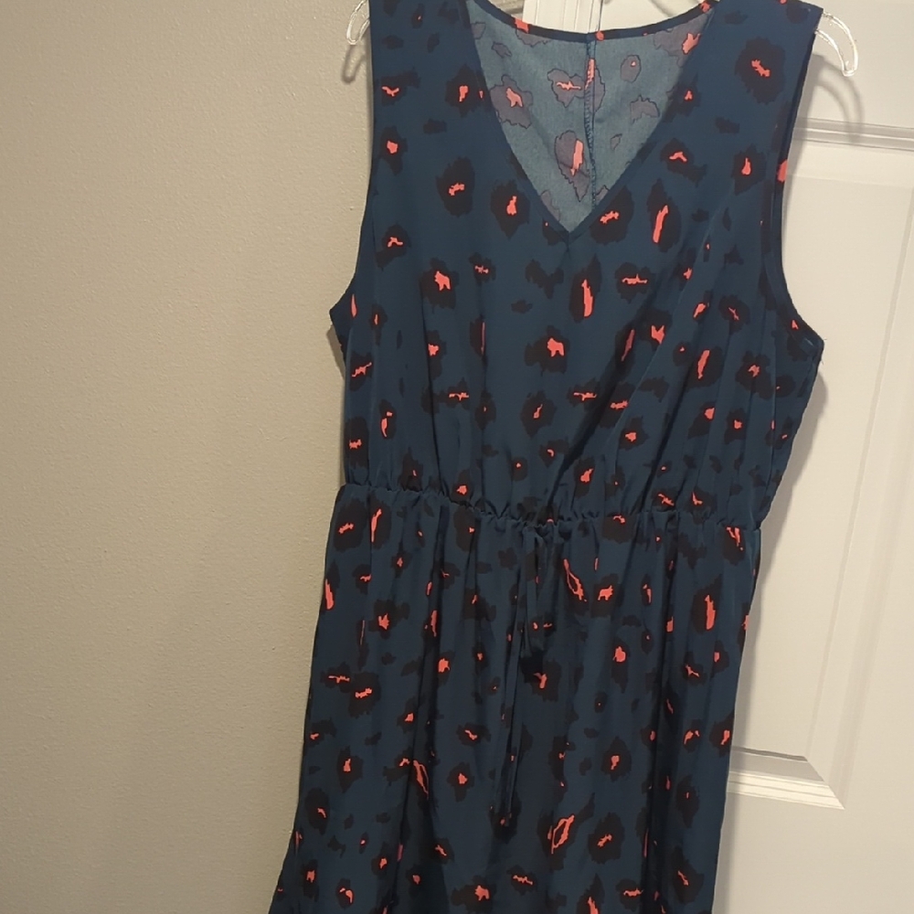 SHEIN Blue and Red Patterned Dress